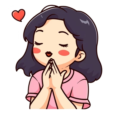 Girl blowing kisses sticker