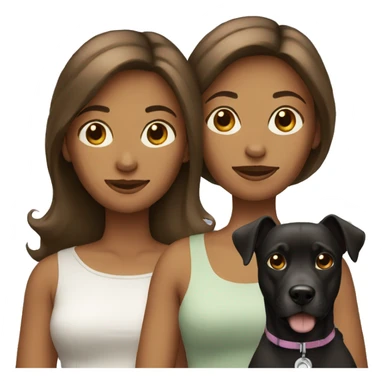two women with a dog sticker