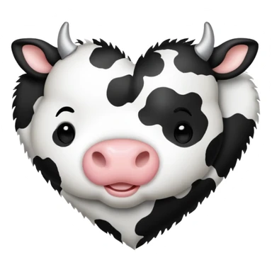 Cow print heart sticker
