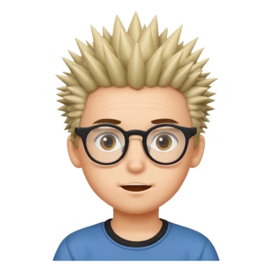 spiky haired kid with glassess sticker