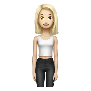  skinny slavic blonde girl in the piano sticker