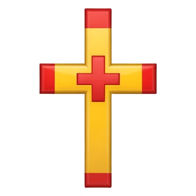 Flag red background yellow cross sticker