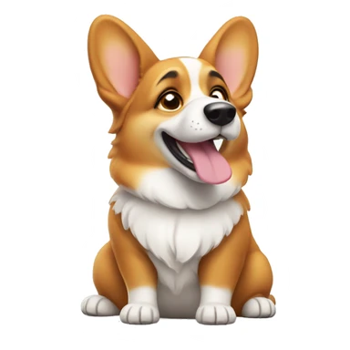 thinking corgi with a thinking gesture  sticker