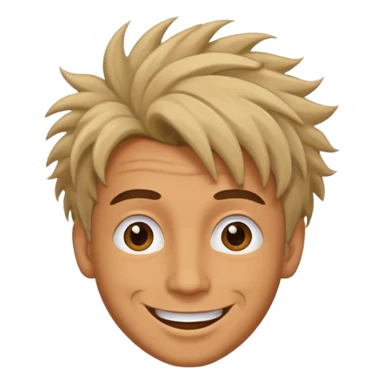 Happy Man strange hair head sticker