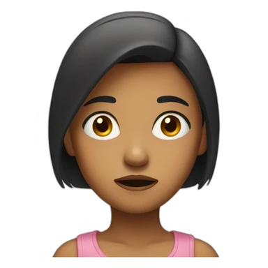 Girl with annoyed face sticker