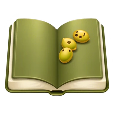 Open olive green book sticker