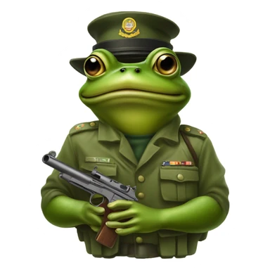 Army frog with a cigar and gun sticker