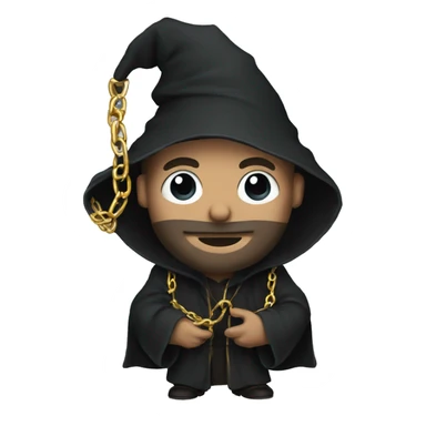 wizard in dark robe with chains sticker
