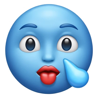 Un emoji cu un pupic albastru  sticker