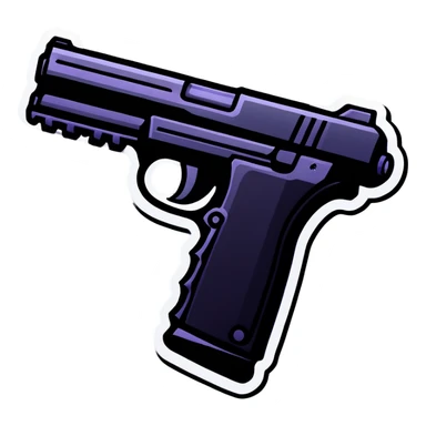 Black gun sticker