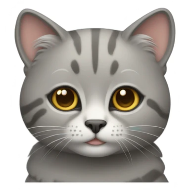 a round-faced gray beehive cat sticker