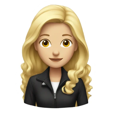 blonde girl in black jacket sticker