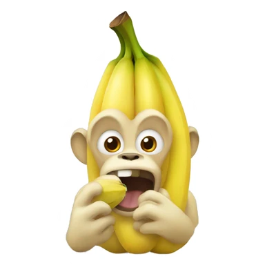 un singe qui mange une banane sticker