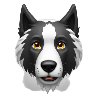Lobo negro con blanco saludando sticker