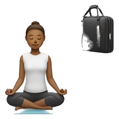 person doing yoga with briefcase next to them sticker