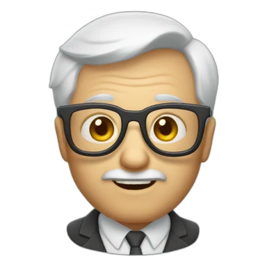 Un vieux chauve avec des lunettes sticker