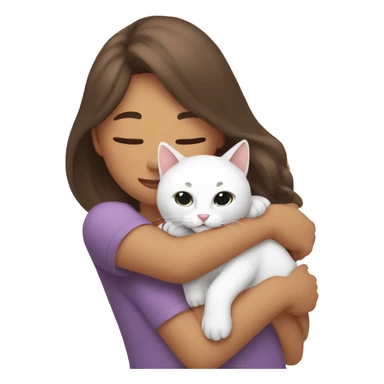 girl hug cat sticker