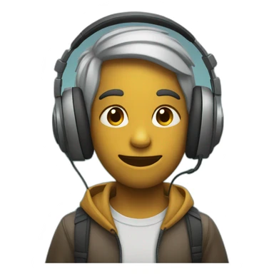 Una letra C con auriculares sticker