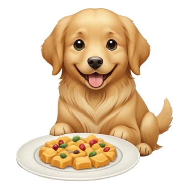 dog with a plate of food sticker