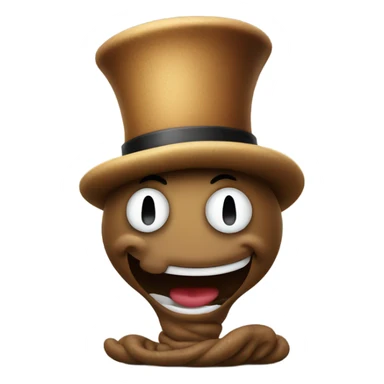 poop tipping a hat sticker