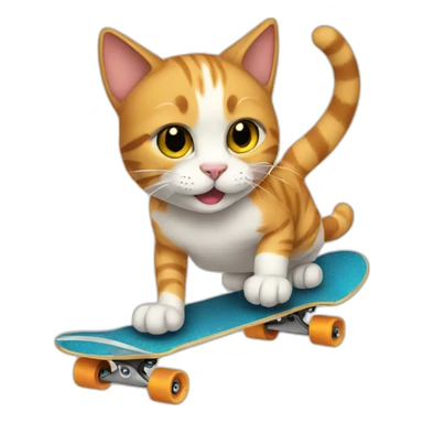 skateboarding cat sticker