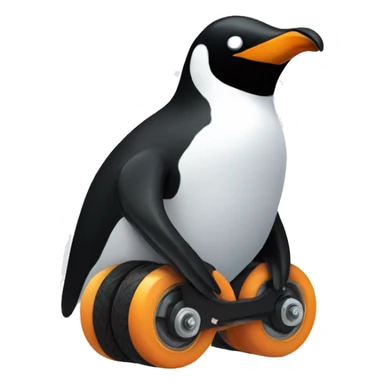 Penguin on roller quads sticker