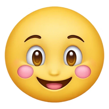 An emoji blushing and smiling sticker