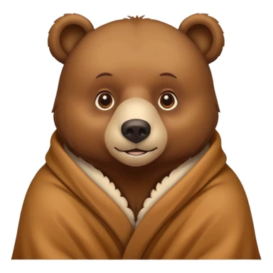 bear cozy in blanket sticker