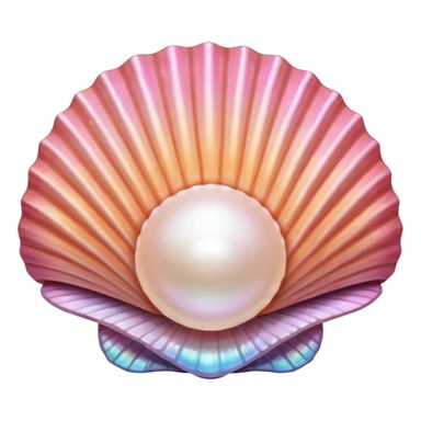 seashell with a pearl, with pink and peachy tones  sticker