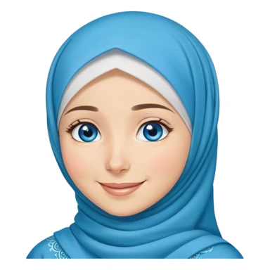Turkish beautiful finish Konya girl blue eyes with hijab and islamic dress she’s Face with Tears of Joy sticker