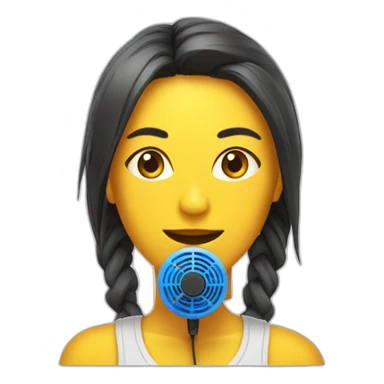 Chica con ventilador sticker
