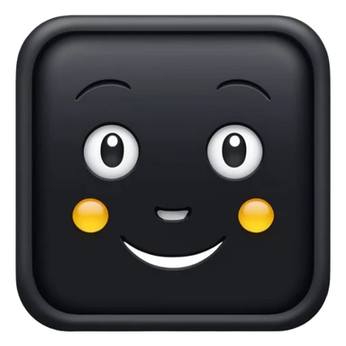 Completely black square no face sticker