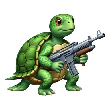 turtle with machine gun sticker