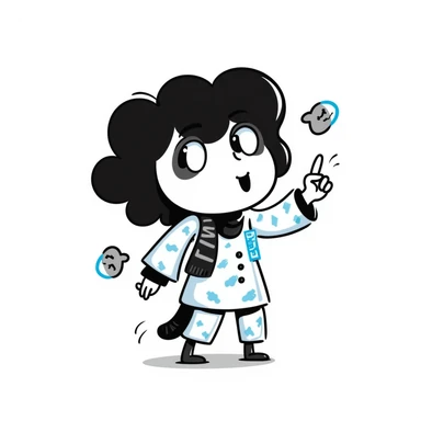 ice-themed AI character, futuristic, glowing blue, digital elements, hand drawn doodle style sticker