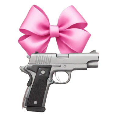 Gun with pink bow sticker