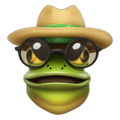 sapo con sombrero y gafas sticker