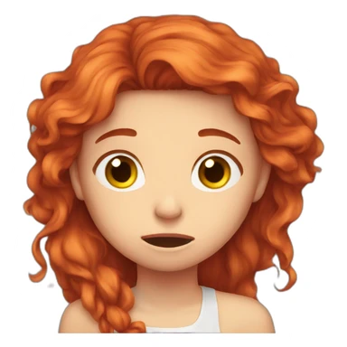Long Redhair girl crying sticker