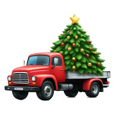 Christmas tree in the back of a truck sticker
