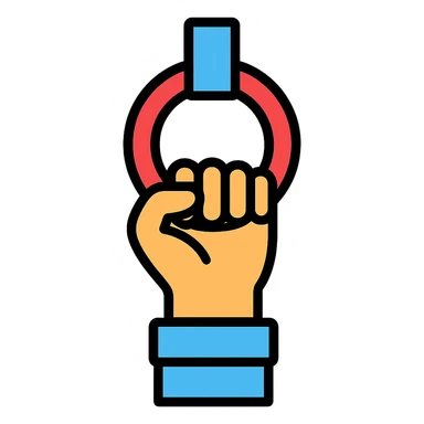color outline icon of a hand gripping a handle sticker