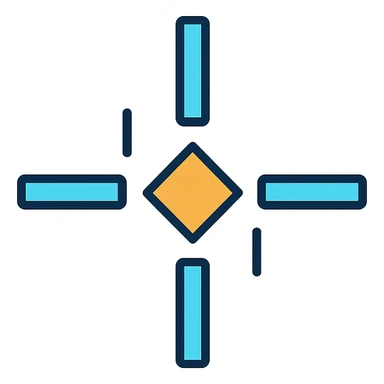 Valorant crosshair icon, color outlined style, with subtle gradients sticker
