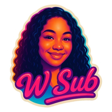 Smiling add the words W Sub in pink sticker