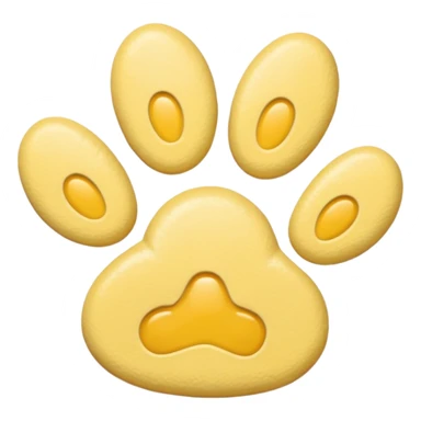 a pastel yellow pawprint sticker