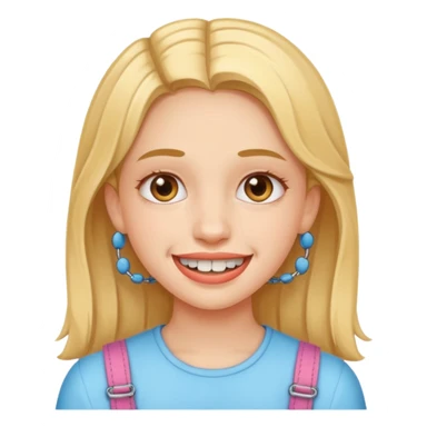 girl with braces sticker