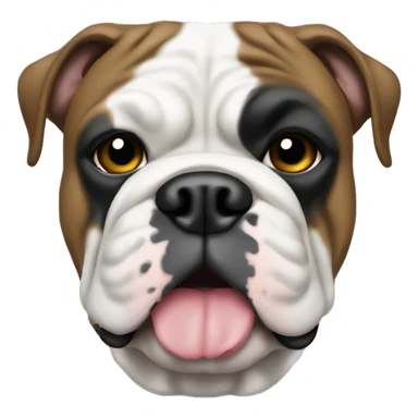 Black olde English bulldog with white chest patch sticker