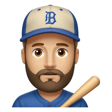 40 year old white man beard and baseball hat sticker