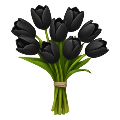 black tulips bouquet sticker
