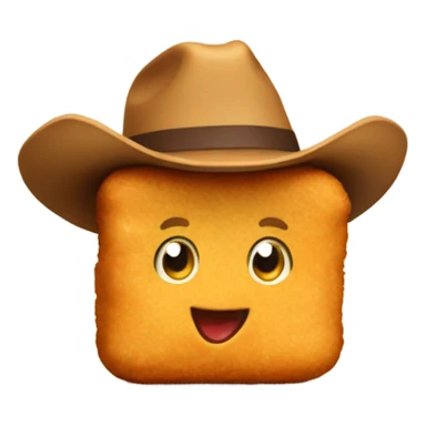 Chicken nugget with cowboy hat sticker