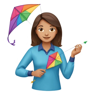 woman kite maker sticker