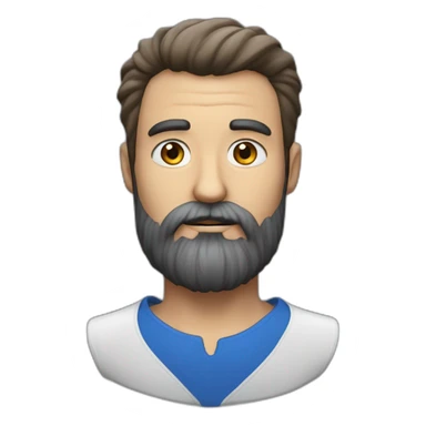 homme chauve barbe longue poivre et sel yeux bleus sticker