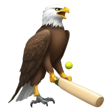 Eagle playing cricket  sticker